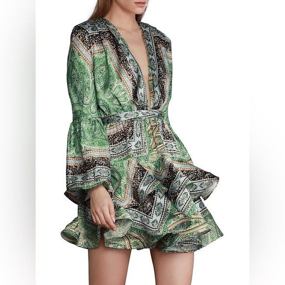 BRONX AND BANCO BEDOUIN MINI DRESS TIERED LONG SLEEVE SIZE MEDIUM REVOLVE - Picture 6 of 16